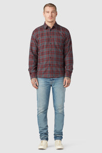 CLASSIC TAILORED FLANNEL / MAROON X GREY