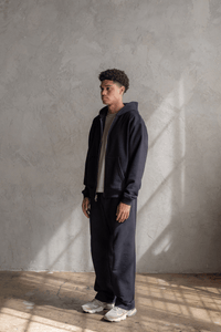 SOUVENIR FULL ZIP HOODIE / BLACK
