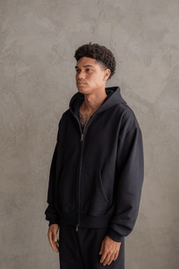 STUDIO FULL ZIP HOODIE / BLACK
