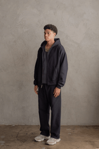 STUDIO FULL ZIP HOODIE / BLACK