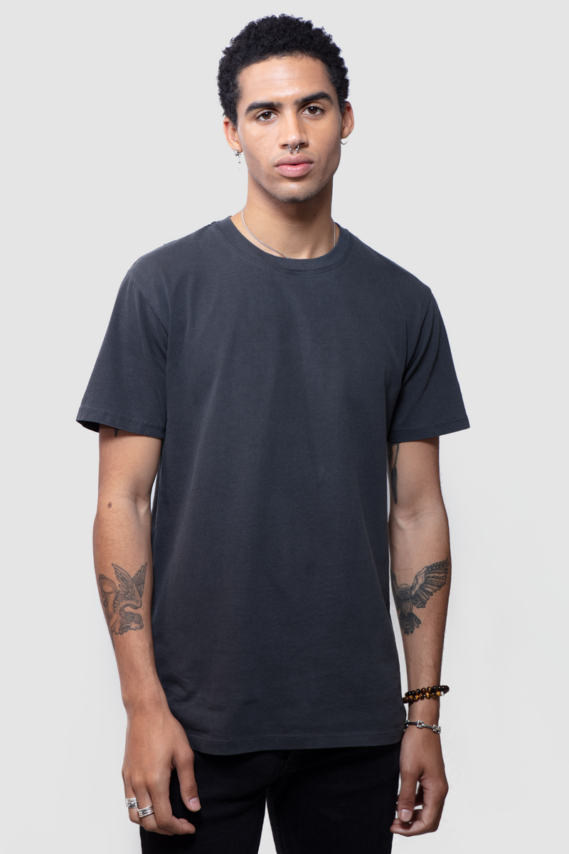 Vintage Crew Neck / Washed Black UNI/FORM uniformla com